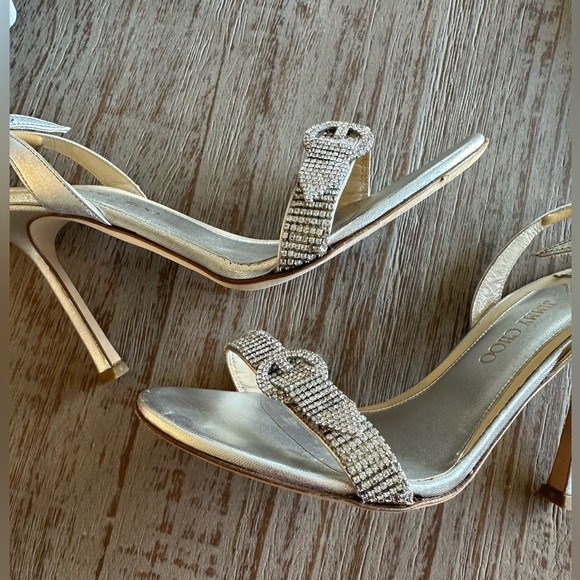 Jimmy Choo Tabatha 39 silver sling back heels GUC - Picture 4 of 15